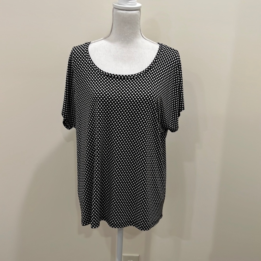 Chicos Black & White Polka Dot Blouse